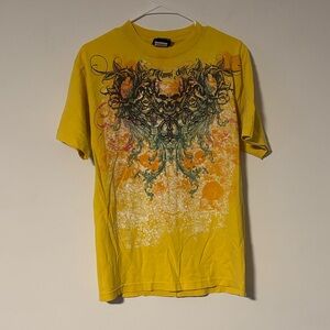 Vintage men’s Miami Ink Vibrant Yellow Graphic Tee Size M